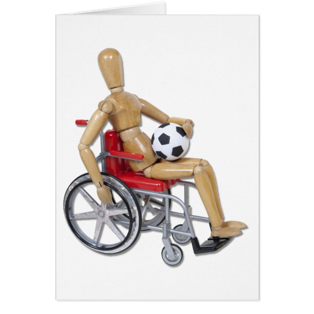 HoldingSoccerBallWheelchair Hälsningskort (Framsidan)