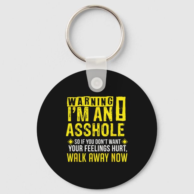 Hole Holes Warning Profanity Fun Gag Gift  Nyckelring (Framsida)