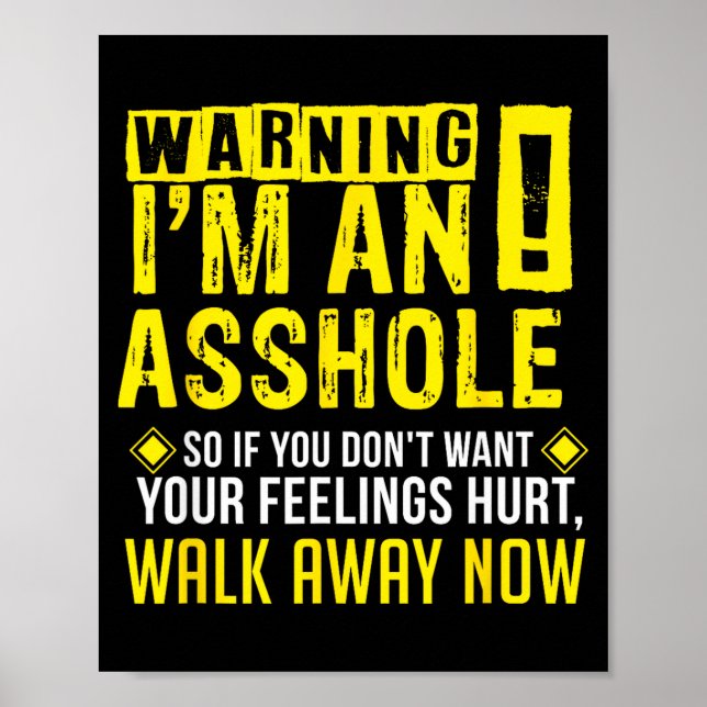 Hole Holes Warning Profanity Fun Gag Gift  Poster (Framsidan)