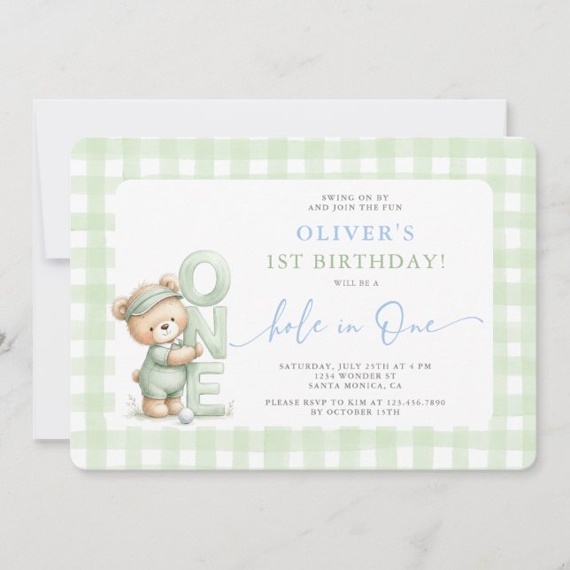 Hole In One Birthday Invitation Inbjudningar (Framsida)