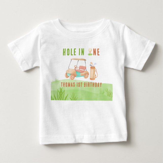 Hole In One First Birthday Party T Shirt (Framsida)