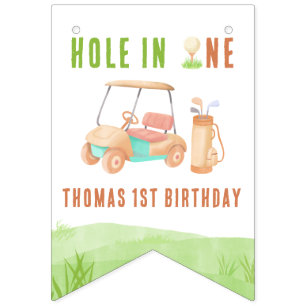 Hole In One Första Födelsedagsfest Vimplar