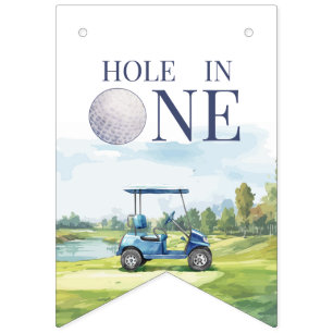 Hole In One Golf 1-årsdag Vimplar