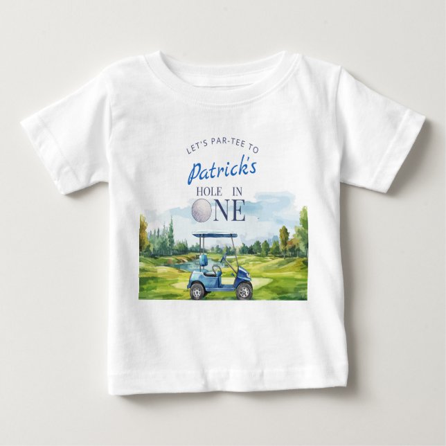 Hole In One Golf 1st Birthday  T Shirt (Framsida)