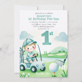 Hole in One Golf Boy 1st Birthday Par-Tee Inbjudningar