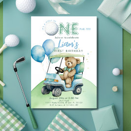 Hole In One Golf Pojke Första Födelsedags Par-Tee Inbjudningar