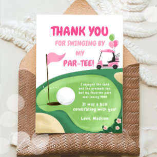 Hole In One Golf Tjej Rosa Par-Tee Tack Kort