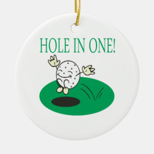 Hole in one julgransprydnad keramik