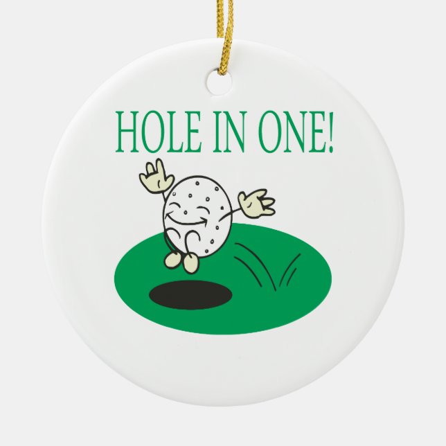 Hole in one julgransprydnad keramik (Framsidan)
