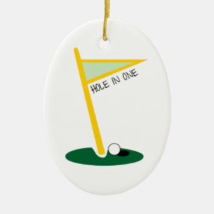 Hole in one julgransprydnad keramik