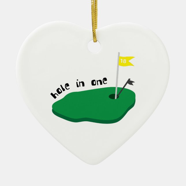 Hole in one julgransprydnad keramik (Framsidan)