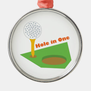 Hole in one julgransprydnad metall