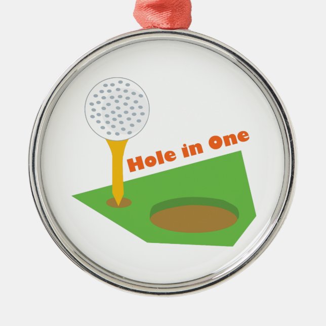 Hole in one julgransprydnad metall (Framsidan)