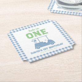 Hole in One Par Tee Boy 1st Birthday Underlägg Papper