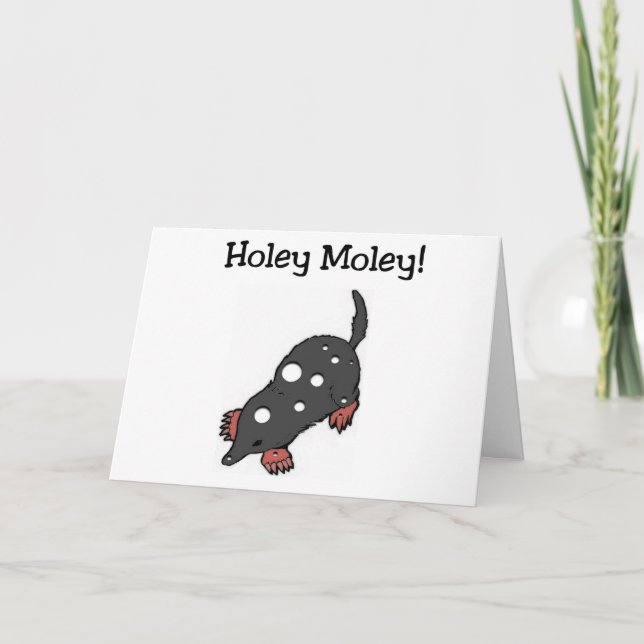 Holey Moley Funny Birthday Card (stor utskrift) Kort (Framsida)