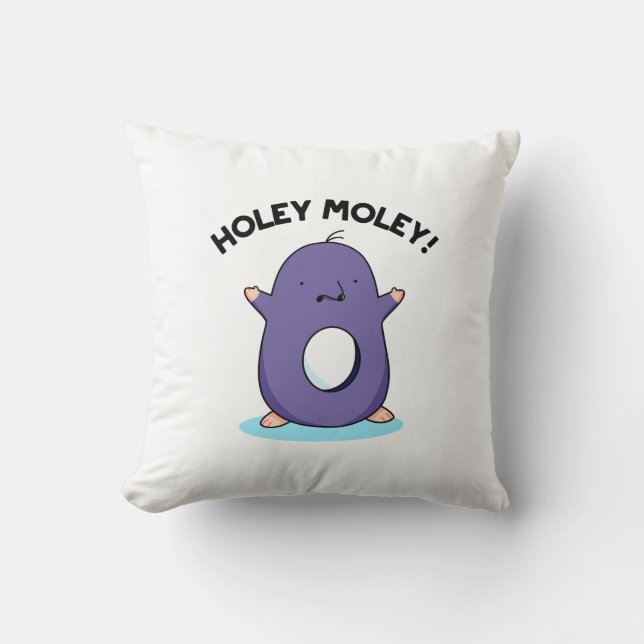 Holey Moley Funny Mole Pun Kudde (Framsida)