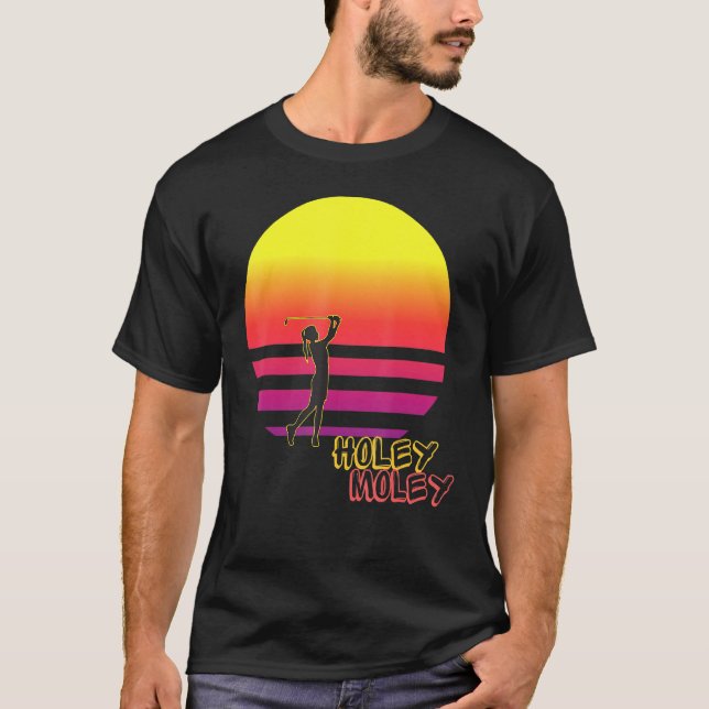 Holey Moleys Golf-Sunset För manar T Shirt (Framsida)
