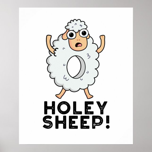 Holey Sheep Funny Animal Pun Poster (Framsidan)
