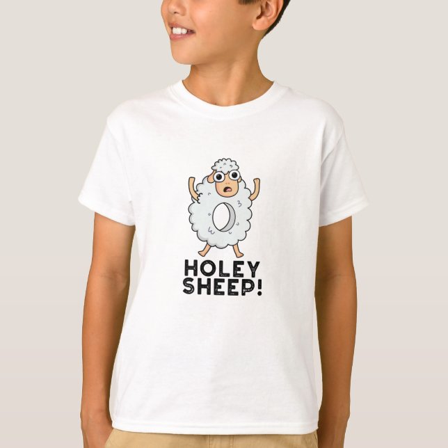Holey Sheep Funny Animal Pun T Shirt (Framsida)