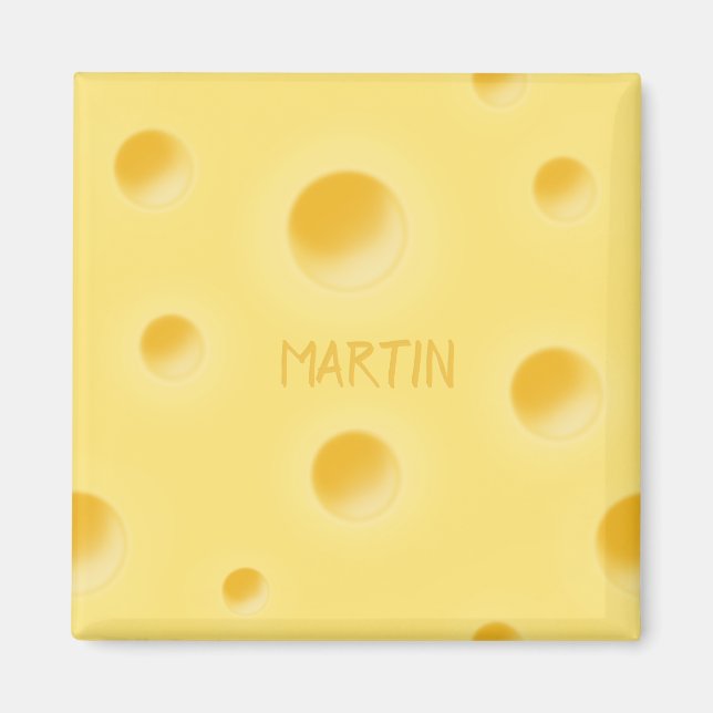 Holey Swiss Cheese Personlig Gult Cheesy Magnet (Framsidan)