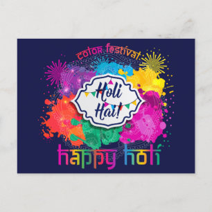 Holi Colorful Paint & Fireworks Vykort