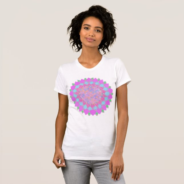 Holi färgsprut blommig rangoli t shirt (Hel framsida)