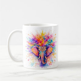 Holi Festival Elephant Watercolor Ceramic Mug Kaffemugg