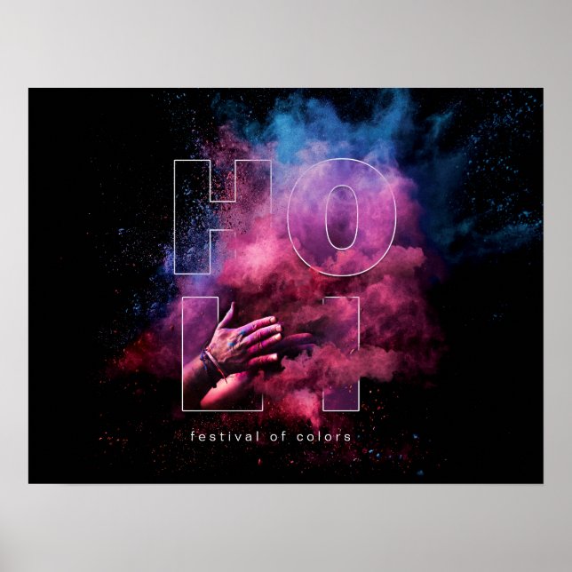 Holi-festival för Färg Design Poster (Framsidan)