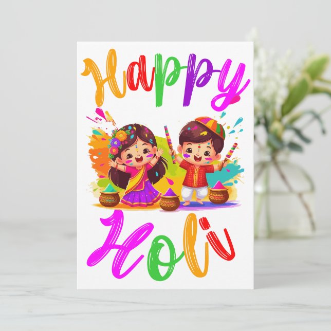 Holi Festival Hälsning Julkort (Stående Fram)
