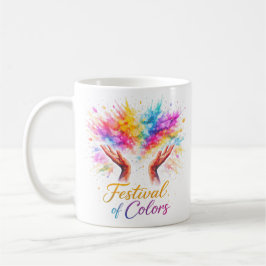 Holi Festival Hands Throwing Kaffemugg