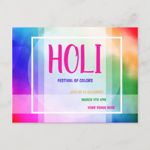 Holi Festival of Färg Festival Inbjudan Vykort