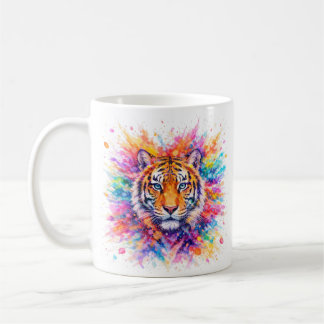 Holi Festival Tiger Watercolor Artistic Mug Kaffemugg