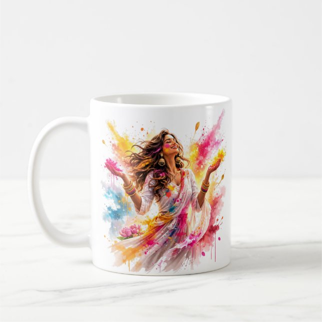Holi Festival Woman Kaffemugg (Vänster)