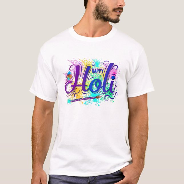 Holi-festivalen Vår Färg och Kärlek T Shirt (Framsida)