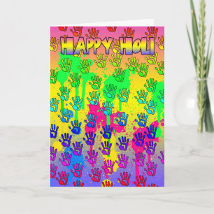 Holi Hai festival av färghälsningkortet - lycklig Kort