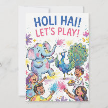 Holi Hai! Låt oss leka - Holi-festival-kort