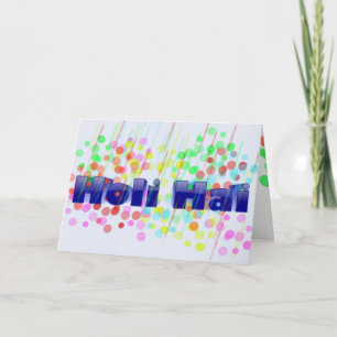 Holi Hai med färgade punkter och brytningar Kort