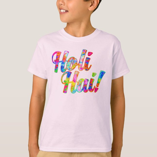 Holi Hai! - Spridning det Holi meddelandet T Shirt (Framsida)