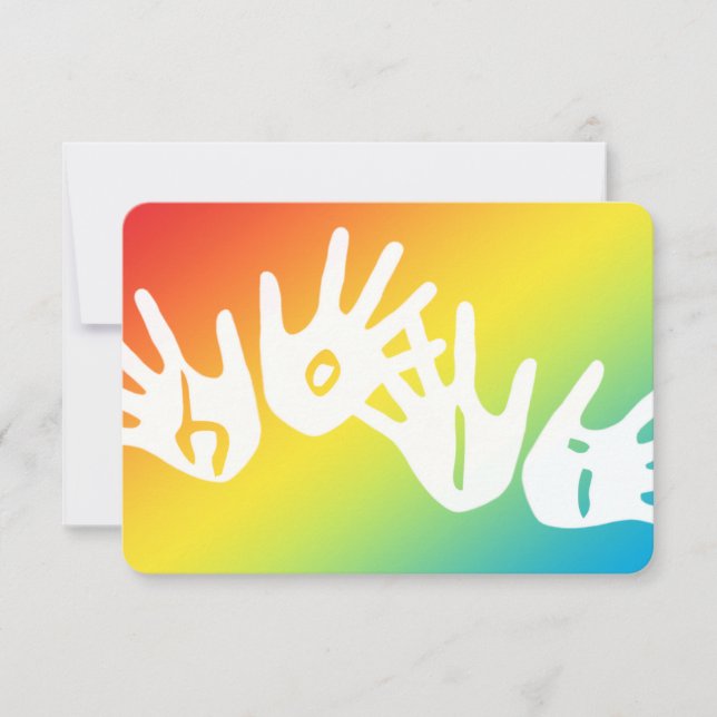 holi händer i färg inbjudningar (Framsida)