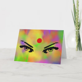 Holi Powder and Ögon Greeting Card Kort