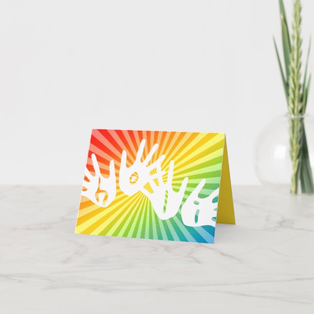 holi rainbow rockor händer helgkort (Framsida)