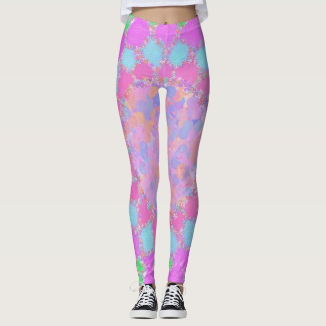 Holi stänk blommigt  rangoli leggings (Framsida)
