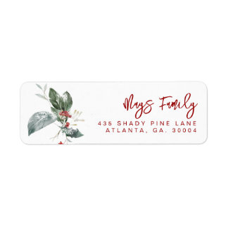 Holiday Address Labels Returadress Etikett