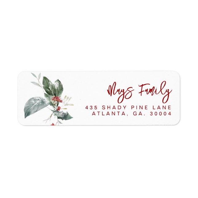 Holiday Address Labels Returadress Etikett (Framsidan)