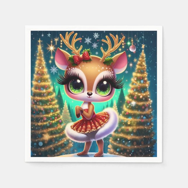Holiday Ballet Reindeer Star Pappersservett (Framsidan)