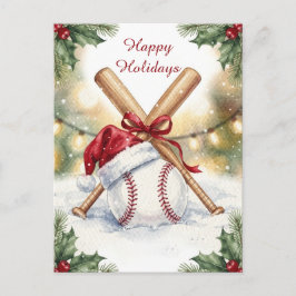 Holiday Baseball Christmas Cards Helg Vykort
