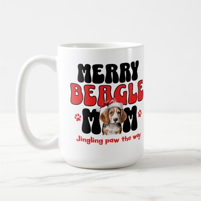 Holiday Beagle Dog Mom Kaffemugg (Vänster)