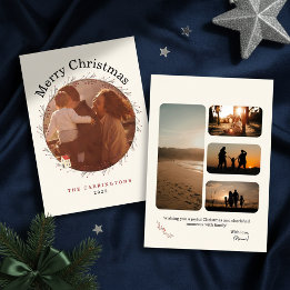 Holiday Berry Branch Christmas Photo Holiday Card Julkort