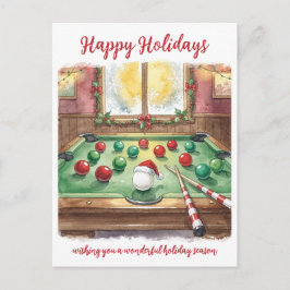 Holiday Billiard player Christmas Cards Helg Vykort
