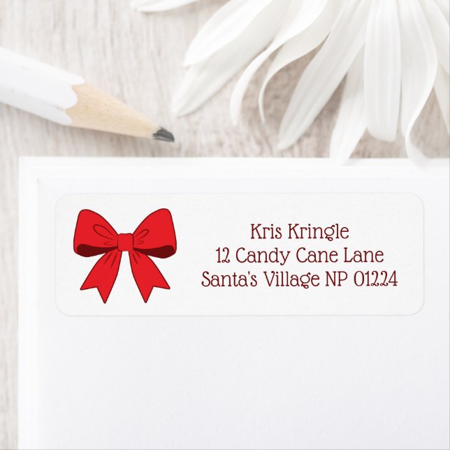 Holiday Bow Returadress Etikett (Insitu)
